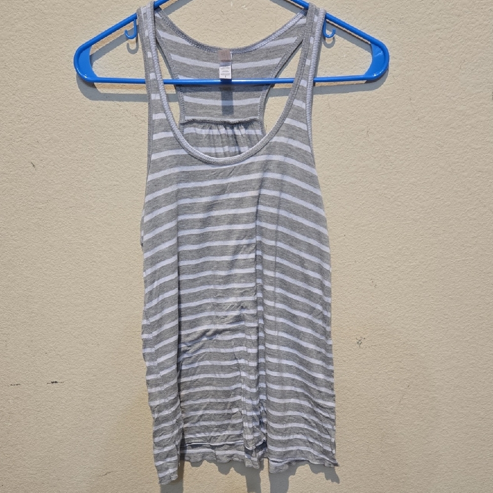 Bella Canvas Gray and White Backless Tank Top